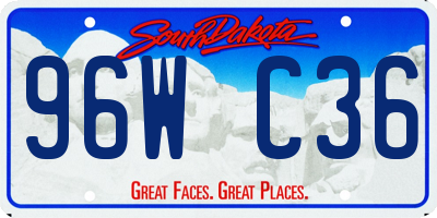 SD license plate 96WC36