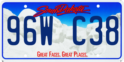 SD license plate 96WC38