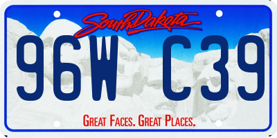 SD license plate 96WC39