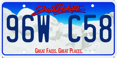 SD license plate 96WC58