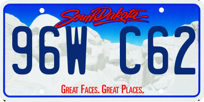 SD license plate 96WC62