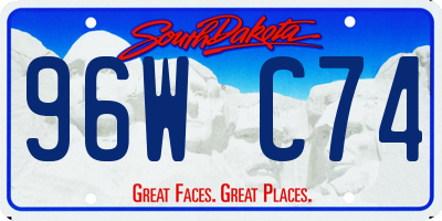 SD license plate 96WC74