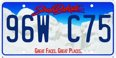 SD license plate 96WC75