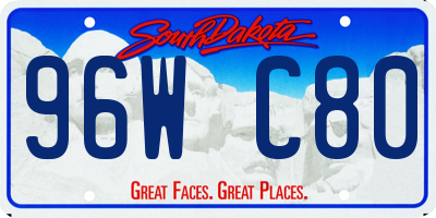 SD license plate 96WC80