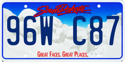 SD license plate 96WC87