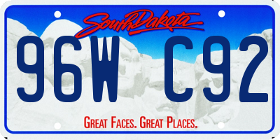 SD license plate 96WC92