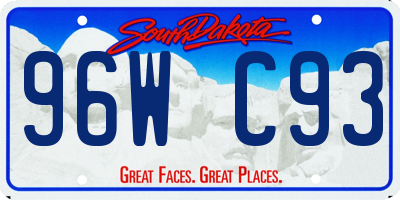 SD license plate 96WC93