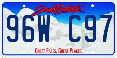 SD license plate 96WC97