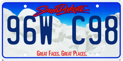 SD license plate 96WC98