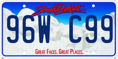 SD license plate 96WC99