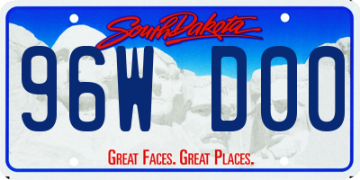 SD license plate 96WD00