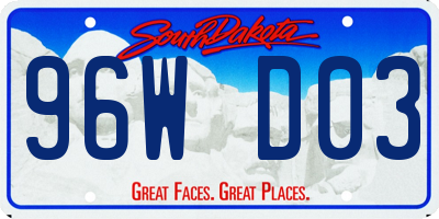SD license plate 96WD03
