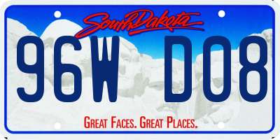 SD license plate 96WD08