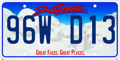 SD license plate 96WD13
