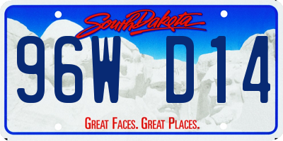 SD license plate 96WD14