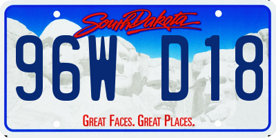 SD license plate 96WD18