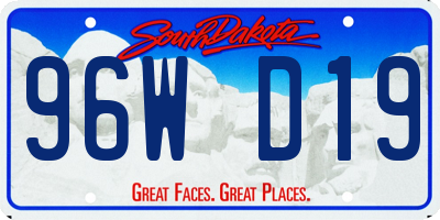 SD license plate 96WD19