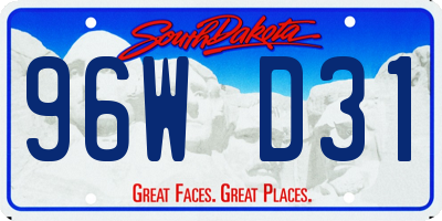 SD license plate 96WD31