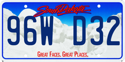 SD license plate 96WD32
