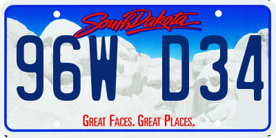SD license plate 96WD34