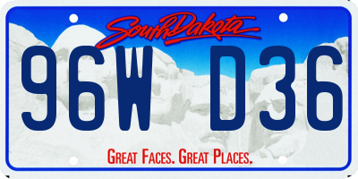 SD license plate 96WD36