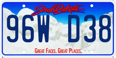 SD license plate 96WD38