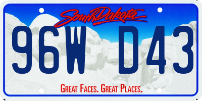 SD license plate 96WD43