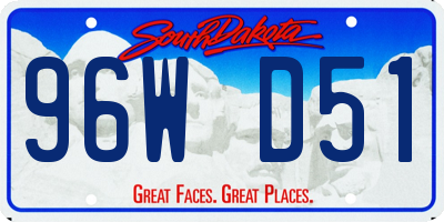SD license plate 96WD51