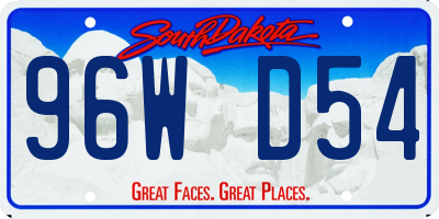 SD license plate 96WD54