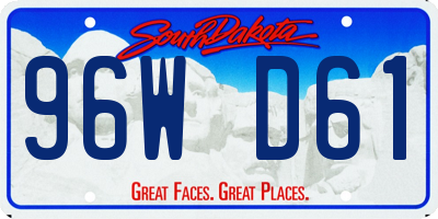 SD license plate 96WD61