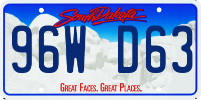 SD license plate 96WD63