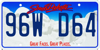 SD license plate 96WD64