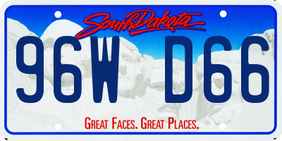 SD license plate 96WD66