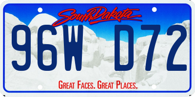 SD license plate 96WD72