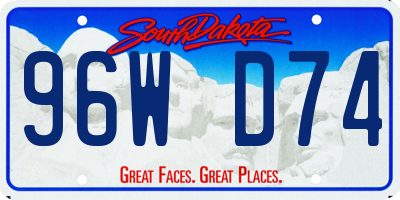 SD license plate 96WD74