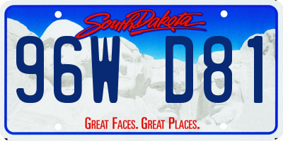 SD license plate 96WD81