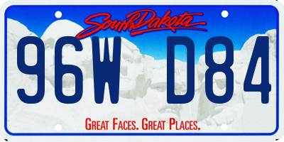 SD license plate 96WD84