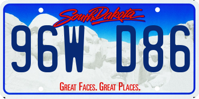 SD license plate 96WD86