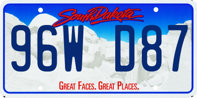 SD license plate 96WD87