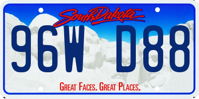 SD license plate 96WD88