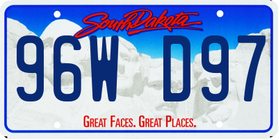 SD license plate 96WD97