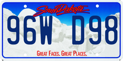 SD license plate 96WD98