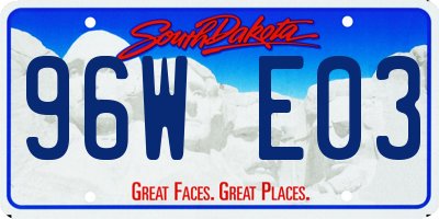 SD license plate 96WE03
