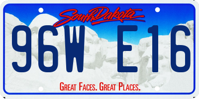 SD license plate 96WE16