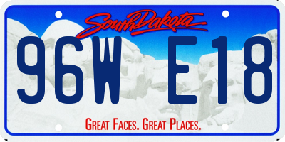 SD license plate 96WE18