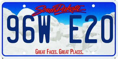 SD license plate 96WE20