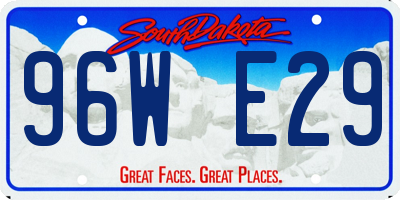 SD license plate 96WE29