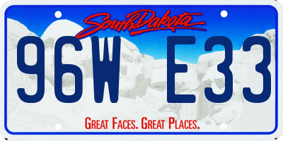 SD license plate 96WE33