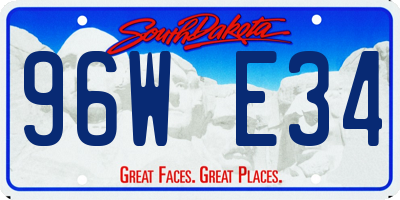 SD license plate 96WE34