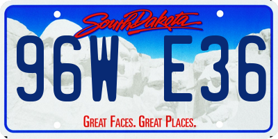 SD license plate 96WE36